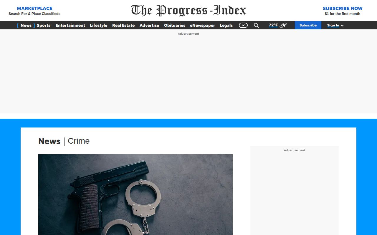 Dinwiddie County crime-record news section from the Progress-Index